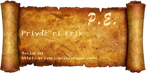 Privári Erik névjegykártya